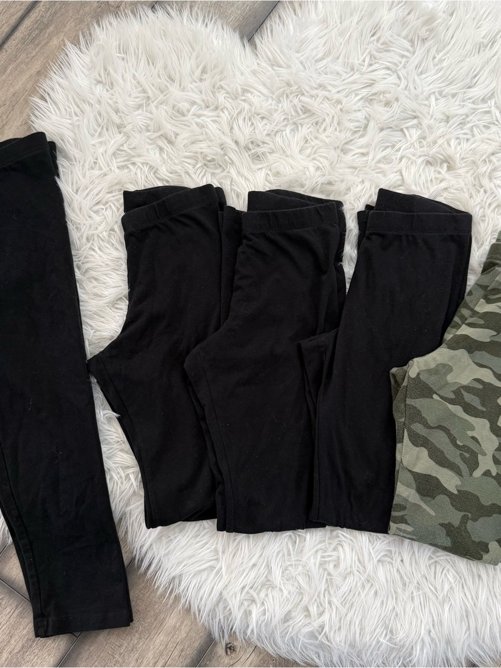 Girls L 10/12 Black Leggings Bundle - 5 Pairs